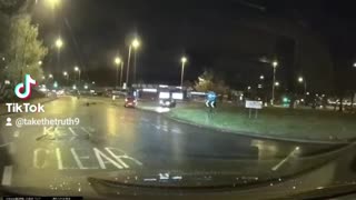 lucky escape - car goes flying over roundabout by Asda Small Heath Birmingham