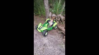 Awesome 2 year old driving power wheels