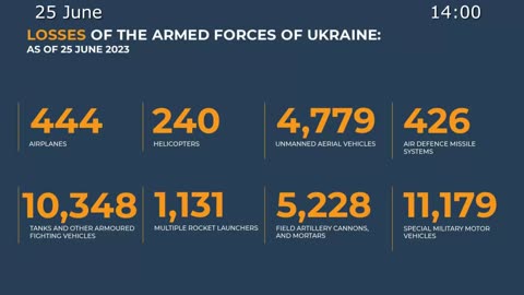 Russian Defence Ministry report on the progress of the special military operation (25 June 2023)