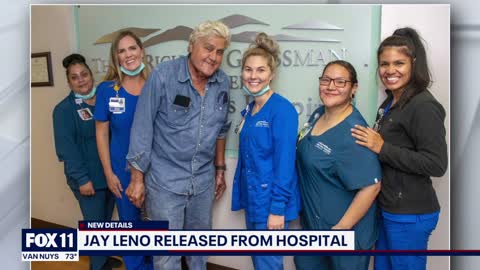 Jay Leno out of hospital after suffering serious burns