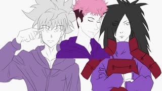 drawing Madara Uchiha, Killua Zoldyck and JJK