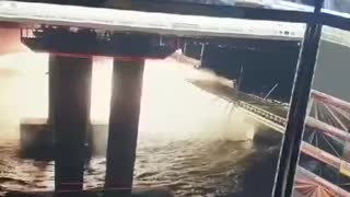 FOOTAGE OF THE TRUCK THAT WAS BLOWN OFF ON CRIMEA BRIDGE