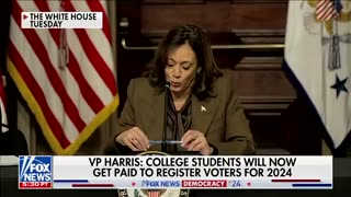 Kamala Harris - The Fed Gov will Activate & Pay College Students to Register Voters