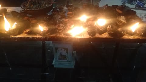 Lighting of Diya and temple #light#viralone#diya