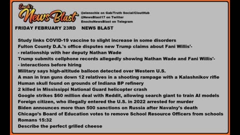 Friday, February 23, 2024 News Blast