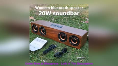 ✨ Wooden Bluetooth Speaker Portable Wireless Subwoofer Clock Soundbox Home Computer Echo Wall