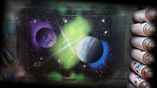 Green Nebula - Spray Paint Art- ASMR - Full