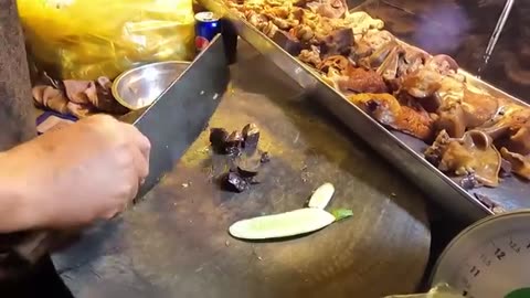 this is the Perfect Skill of Cutting Meat & Cucumber - Street Food