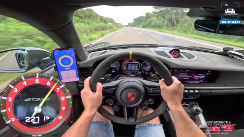 Porsche 992 GT3 RS - HOWLING 9000RPM TOP SPEED Run on Autobahn