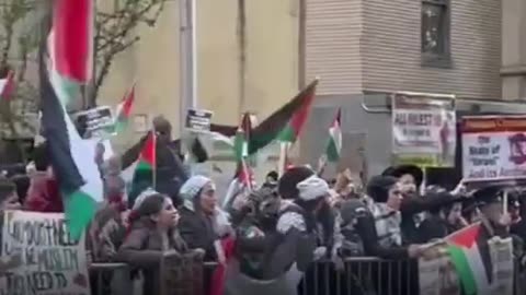 Protesters outside UN NYC office demand Gaza ceasefire