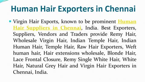 Human Hair Exporters In Chennai, Human Hair Suppliers In Chennai