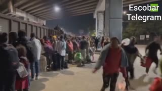Thousands of immigrants try to enter by train.