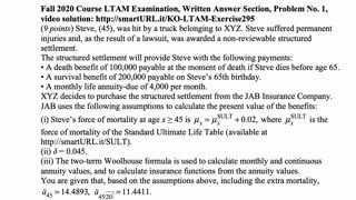 Exam LTAM exercise for February 23, 2021