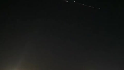 Meteor Cluster in the Night Sky