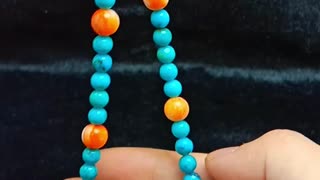 Natural turquoise orange spiny oyster and coral Calcite pendant necklace jewelry gift 02