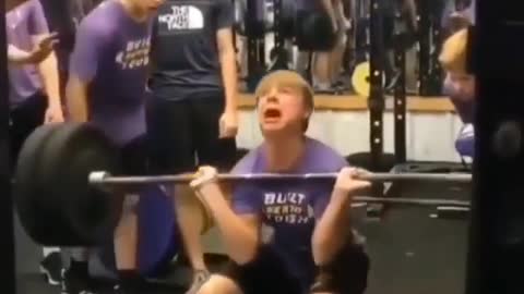 Boy is finally lift massive weight at GYM - Epic WIN