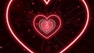 302. Neon Tunnel Background Video❤️Love Heart Heart