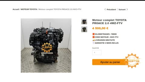 AEPSPIECES.COM - Moteur complet TOYOTA PROACE 2.0 4WZ-FTV