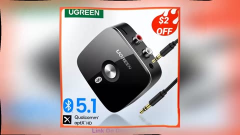 Get UGREEN Bluetooth RCA Receiver 5.1 aptX HD 3.5mm