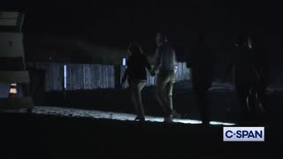 Jill Biden leads Joe Biden on a walk along the beach last night in Delaware