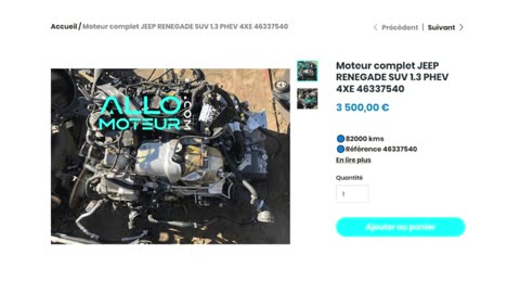 ALLOMOTEUR.COM - Moteur complet JEEP RENEGADE SUV 1.3 PHEV 4XE 46337540