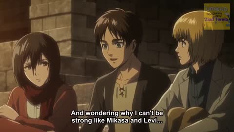 Eren tells mikasa that he is jealous from her | Attack on titan season 3 clip