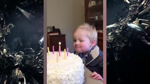 Funny Babies Blowing Candle Failed