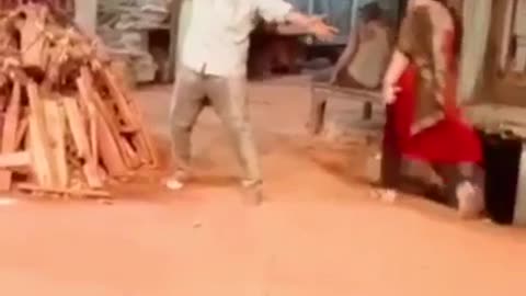 Drunk man dancing on road funny video