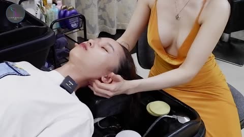 [ASMR] She feels sad when you don't watch this video, vietnam barber shop