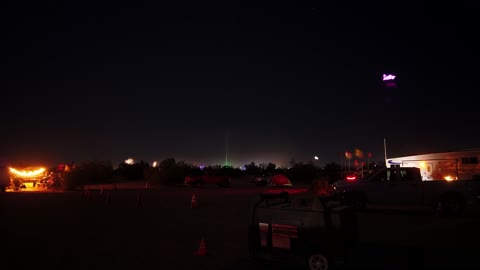 Time-lapse video of New Year's fireworks at Glamis campgrounds