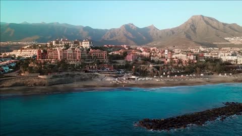 top view over los cristianos canary islands tenerife spain
