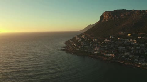 Drone captured fantastic footage of beautiful village on sea shore