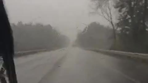 Driving in Severe Weather Near Akron Canton Airport Tornado Warning October 21 2021