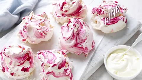 Pink Marble Meringues