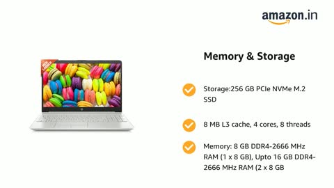 HP 14s 11th Gen Intel Core i3- 8GB RAM/256GB SSD ,IPS Display/UHD Graphics/ Win 11/ MS Office