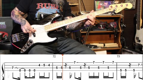 Bass cover with tab of Tom Saywer by Rush