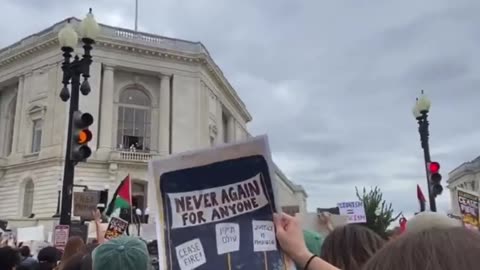 MTG surrounded by pro-Palestinian protesters in DC