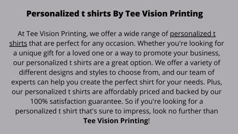 Personalized t shirts