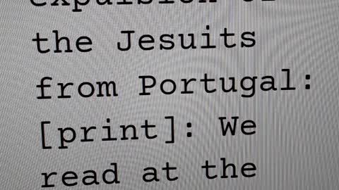 The Expulsion of the Jesuits from Portugal in 1759