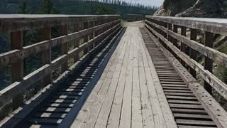 Trestle Bridge in between Mountains
