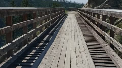 Trestle Bridge in between Mountains