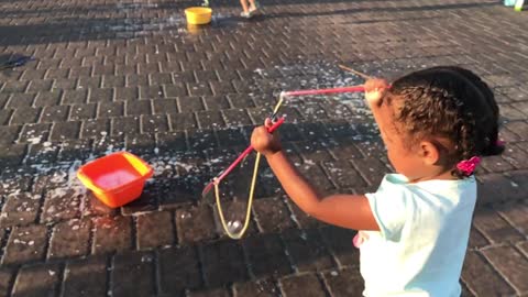 baby playing with soap