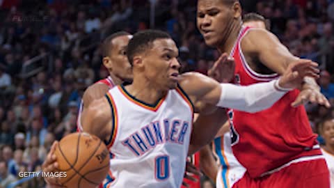 Russell Westbrook Sends Jimmy Butler FLYING to the Stands with Chase-Down Block