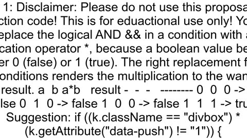 Logical AND operation without using double ampersands