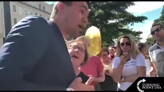 Charlie Kirk takes on a mob of rabid & unhinged Kavanaugh protesters