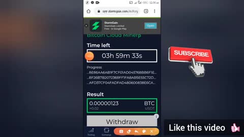 Mine BTC with your phone or your computer | AND TRADE CRYPTO!!! Wit Stormgain