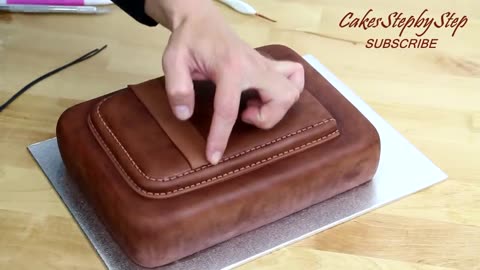 *** ***3D Men's Leather Bag Chocolate Cake | Realistic Cake Idea by Cakes StepbyStep***