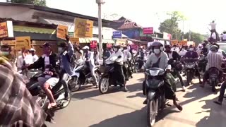 Naypyitaw joins nationwide protest on bikes