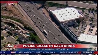 Crazy Police Chase In California... Suspect Continues After Several PIT Moves