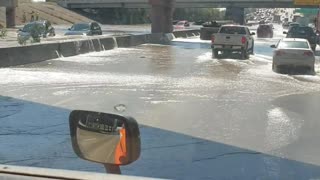 Broken Water Main Causes Highway Havoc